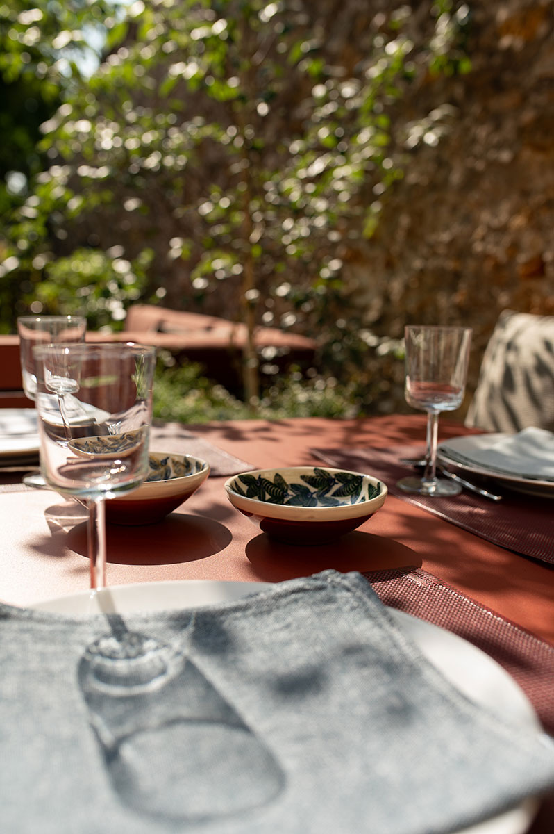 Détail de la table de terrasse