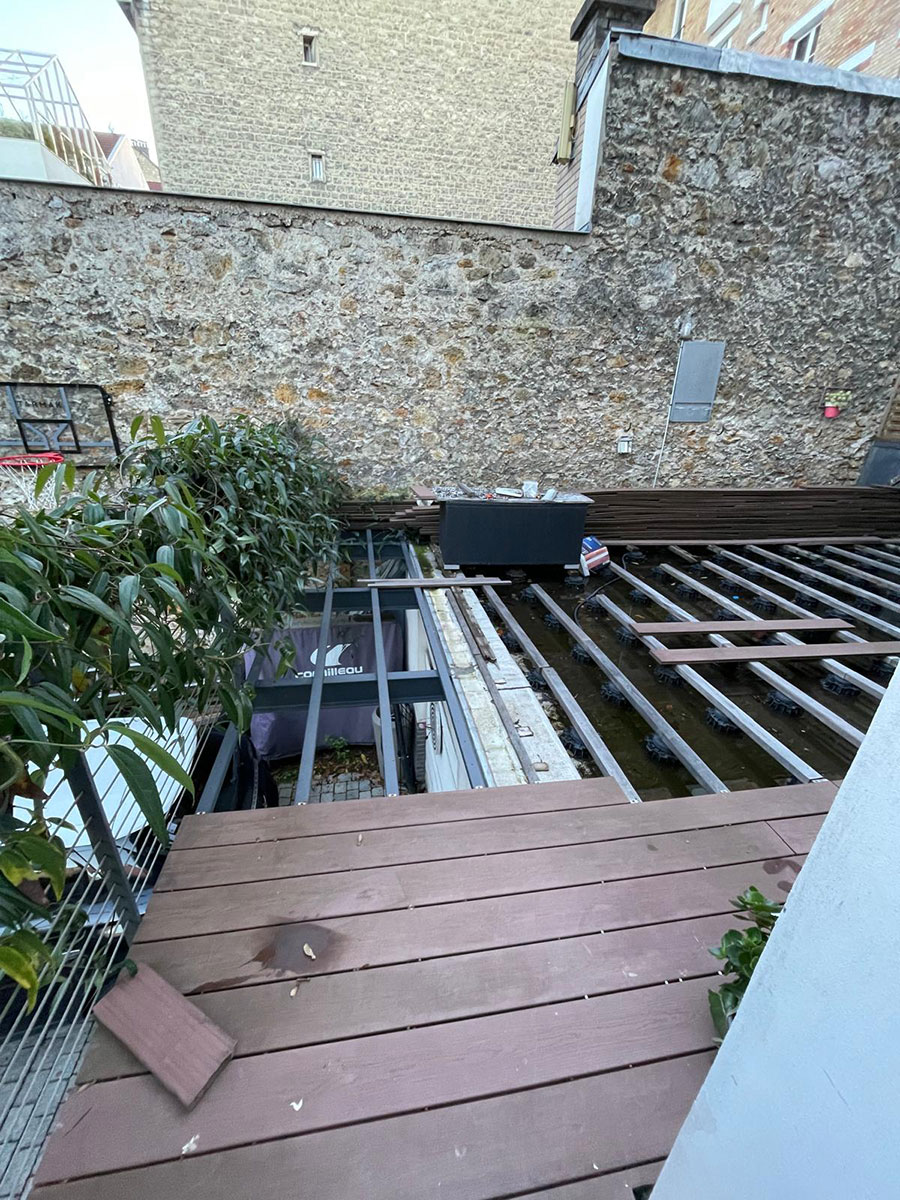 Terrasse en chantier du projet Concorde