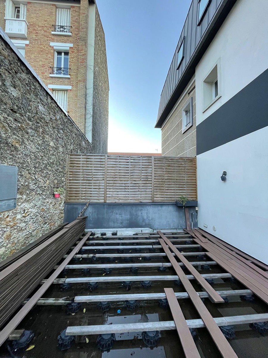 Terrasse en chantier du projet Concorde